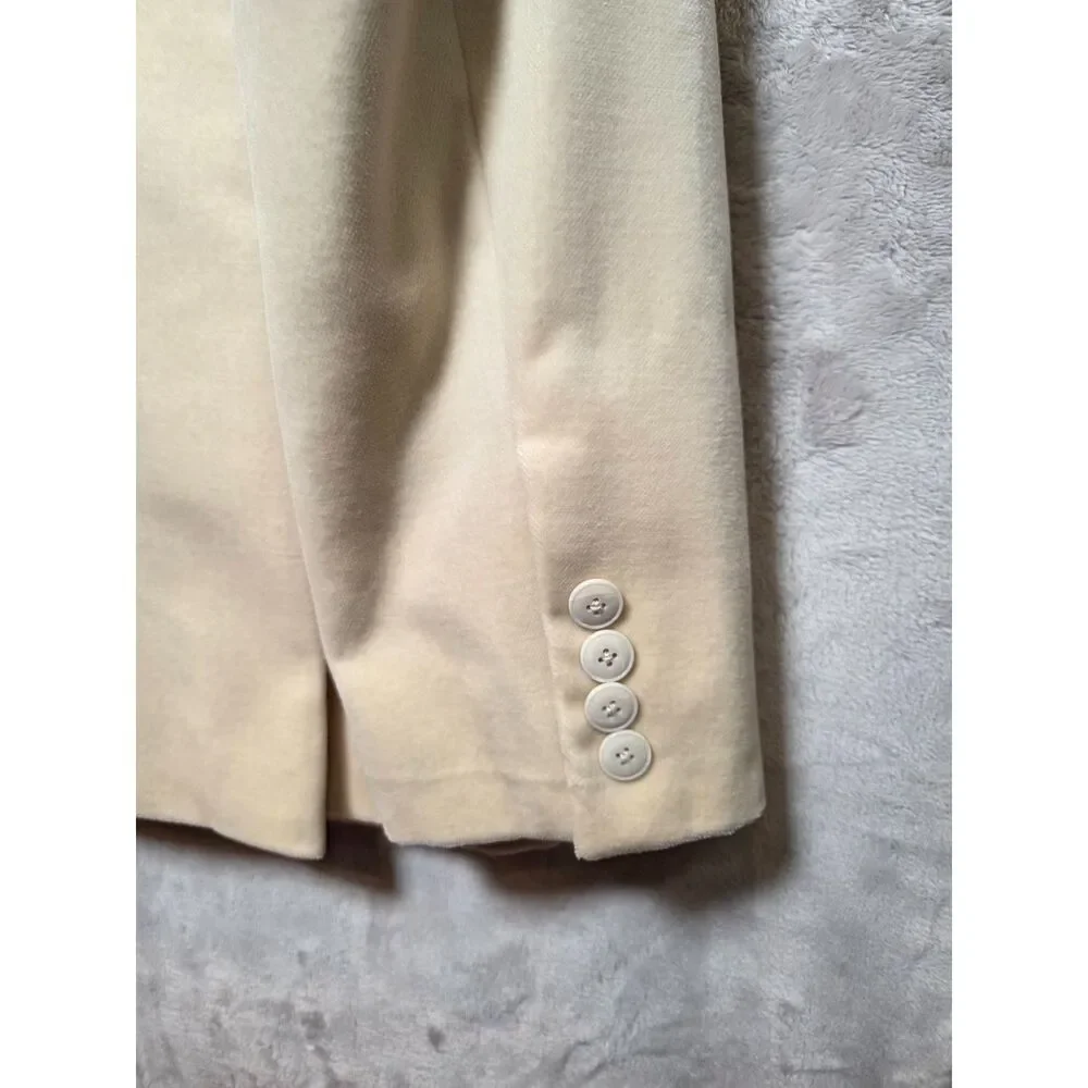 J.Crew Ludlow Velvet Shawl Collar Dinner Jacket 40R Slim Cream Blazer Sport Coat